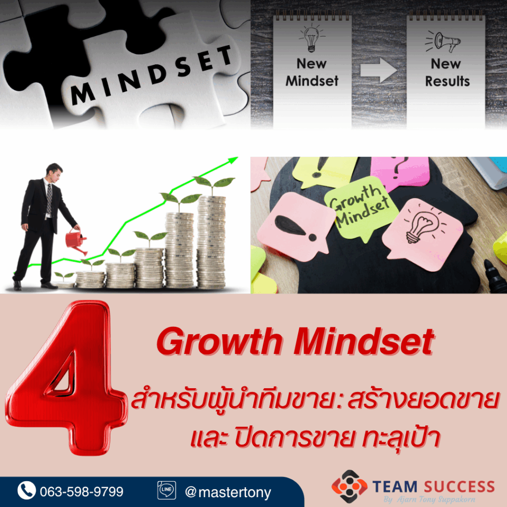 4 Growth Mindset สำหรับผู้นำทีมขาย: สร้างยอดขายและ ปิดการขาย ทะลุเป้า